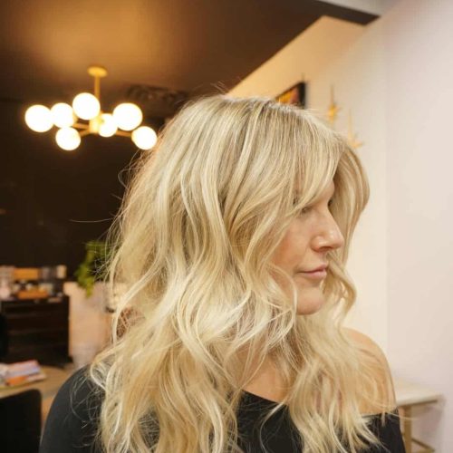 Blonde Haircut With Face Framing Layers Soft Waves Richmond Virginia